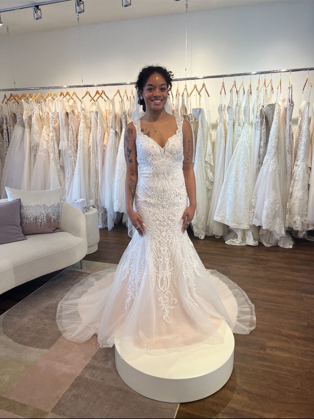 Allure Bridals Ivory Lace Mermaid Wedding Dress